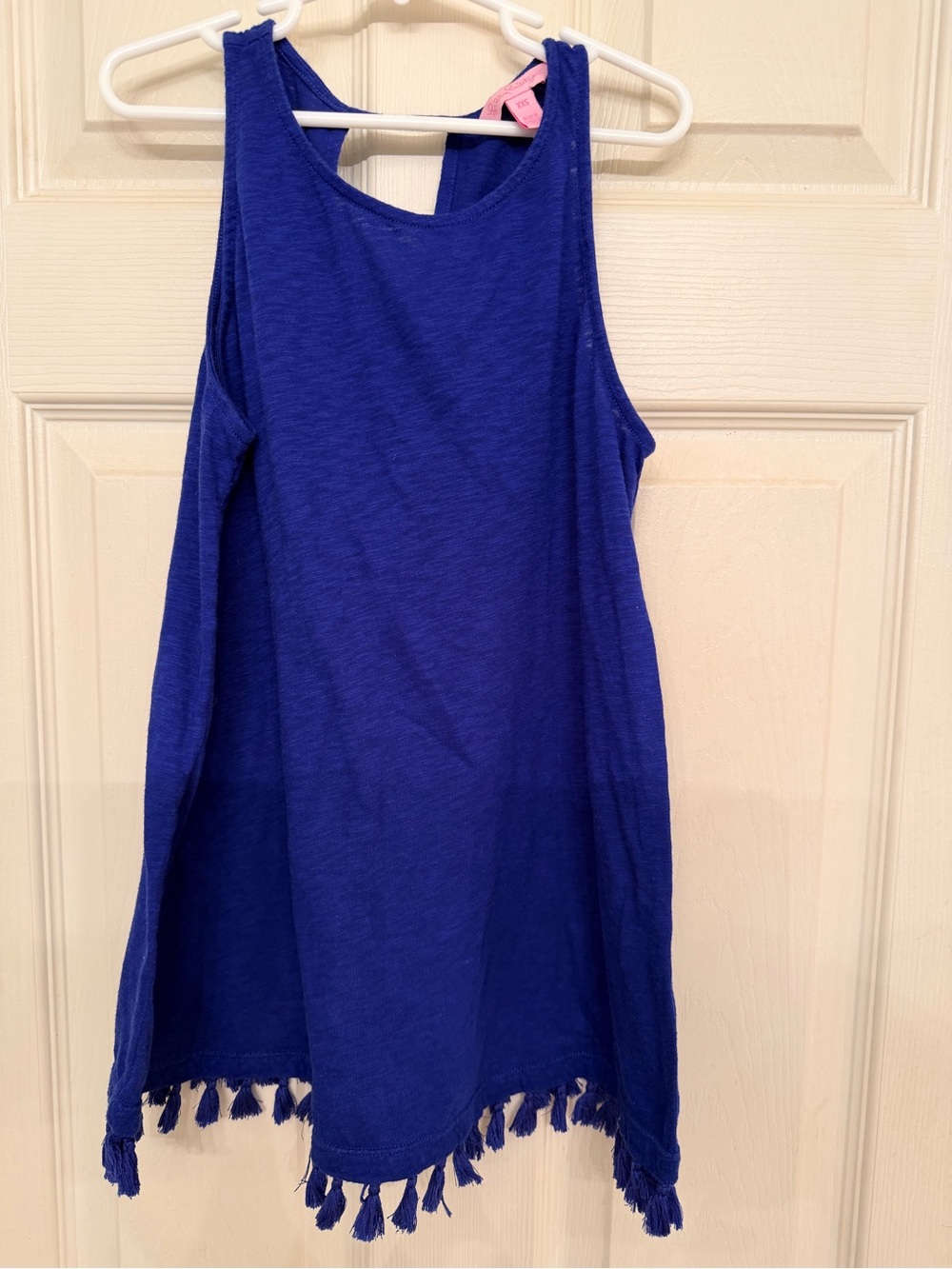 Lilly Pulitzer Cobalt Blue Tank Top with Tassel Hem